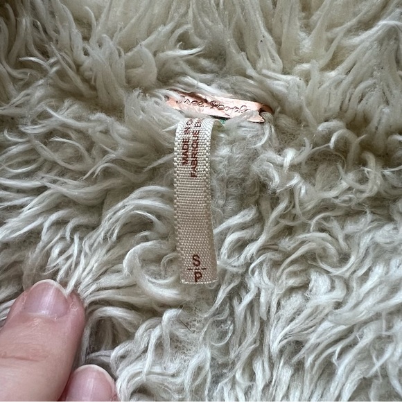 Free People Light Blue Denim & Sherpa Lined Long Boho Jacket - Picture 7 of 12